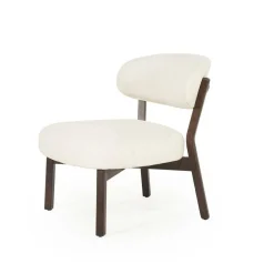 Fauteuil Mikky Eikenhout en stof Beige / Bruin - Loft24.nl