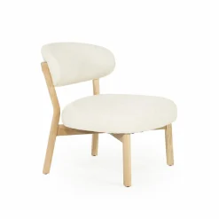 Fauteuil Mikky Eikenhout en stof Beige / Naturel - Loft24.nl