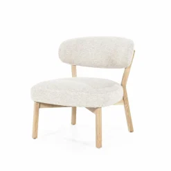 Fauteuil Mikky Eikenhout en stof Beige / Naturel - Loft24.nl