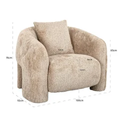 Fauteuil Milania Chenille Beige - Loft24.nl