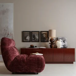 Fauteuil Observe Chenille - Aubergine - Loft24.nl