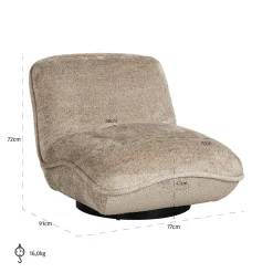Fauteuil Ophelia Chenille - Naturel - Loft24.nl