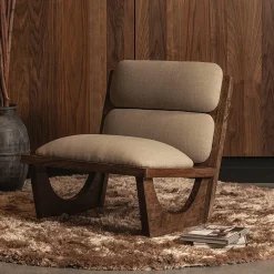 Fauteuil Opulent Bouclé / Acaciahout - Naturel - Loft24.nl
