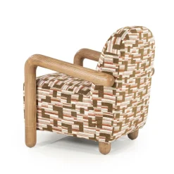 Fauteuil Retrova Bouclé en hout - print - Loft24.nl