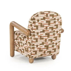 Fauteuil Retrova Bouclé en hout - print - Loft24.nl