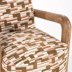 Fauteuil Retrova Bouclé en hout - print - Loft24.nl