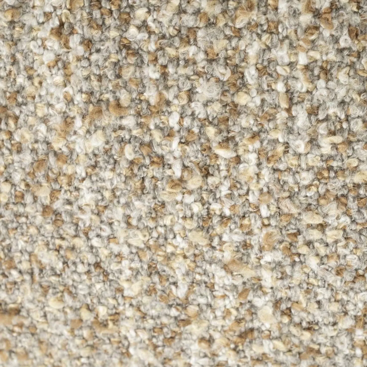 Fauteuil Reza Bouclé en bruin eikenhout - Beige - Loft24.nl