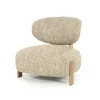 Fauteuil Reza Bouclé en naturel eikenhout - Beige - Loft24.nl