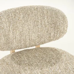 Fauteuil Reza Bouclé en naturel eikenhout - Beige - Loft24.nl