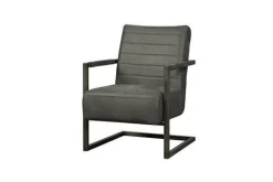 Fauteuil Rocca Leder - Antraciet - Loft24.nl