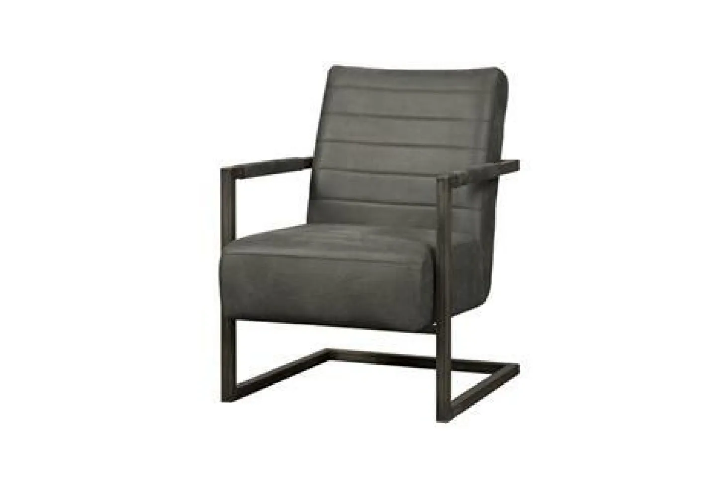 Fauteuil Rocca Leder - Antraciet - Loft24.nl