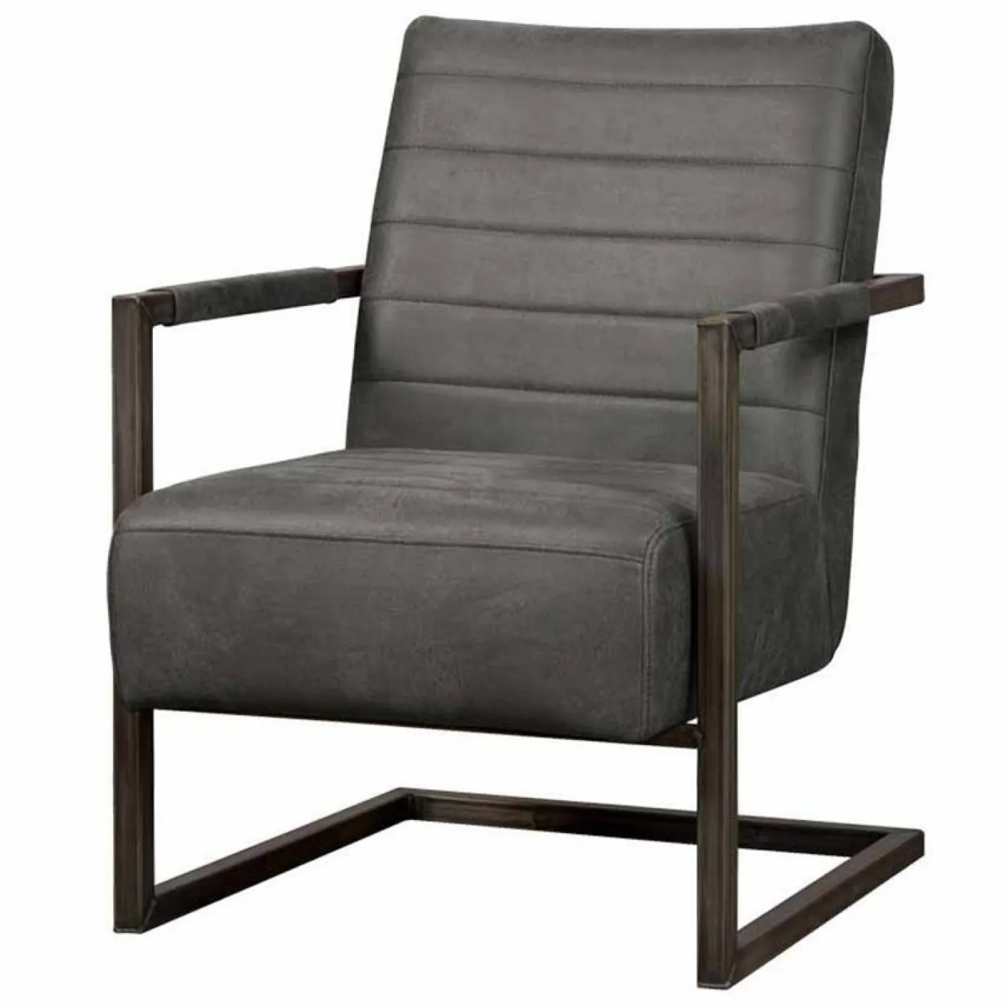 Fauteuil Rocca Leder - Antraciet - Loft24.nl