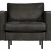Fauteuil Rodeo Classic Gerecycled Leer - Zwart - Loft24.nl