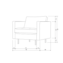Fauteuil Rodeo Classic Gerecycled Leer - Zwart - Loft24.nl