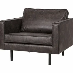 Fauteuil Rodeo Gerecycled Leer - Zwart - Loft24.nl