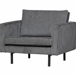 Fauteuil Rodeo Streep - Zwart Grijs - Loft24.nl