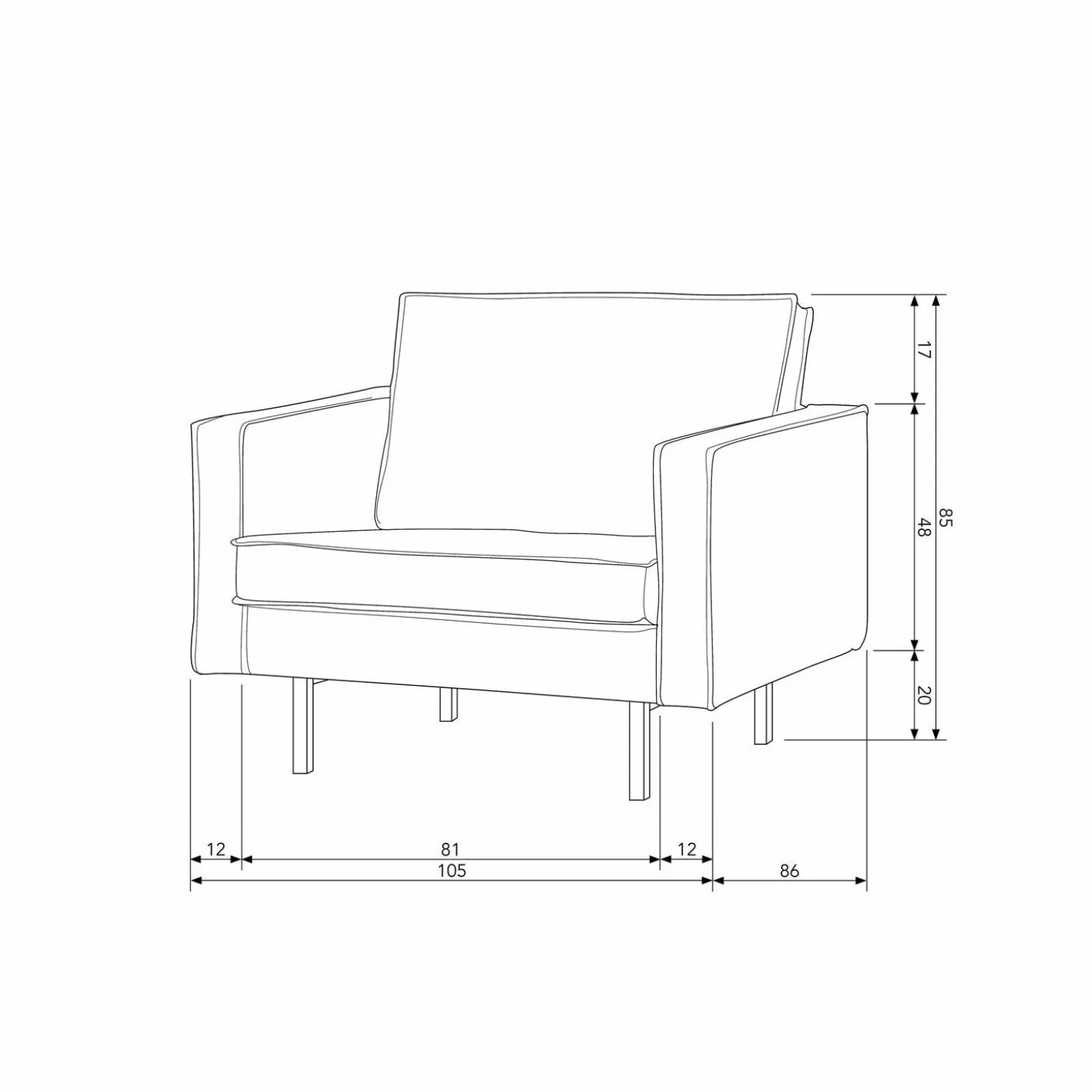 Fauteuil Rodeo Velvet - Blauw - Loft24.nl