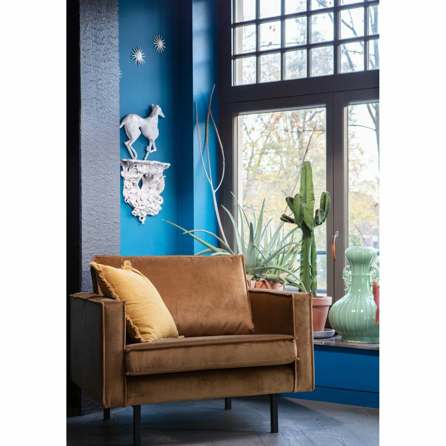 Fauteuil Rodeo Velvet - Honing (geel) - Loft24.nl