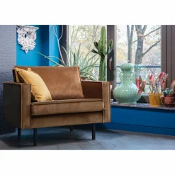Fauteuil Rodeo Velvet - Honing (geel) - Loft24.nl