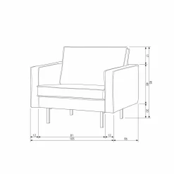 Fauteuil Rodeo Velvet - Honing (geel) - Loft24.nl