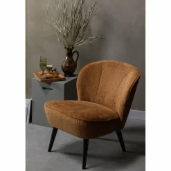 Fauteuil Sara Chenille - Cognac - Loft24.nl