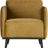 Fauteuil Statement met armleuning Fluweel - Honing Geel - Loft24.nl
