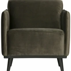 Fauteuil Statement met armleuning Fluweel - Warm Groen - Loft24.nl
