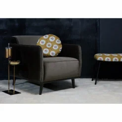 Fauteuil Statement met armleuning Fluweel - Warm Groen - Loft24.nl