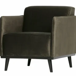 Fauteuil Statement met armleuning Fluweel - Warm Groen - Loft24.nl