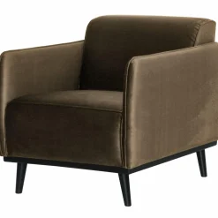 Fauteuil Statement met armleuning Fluweel - Taupe - Loft24.nl