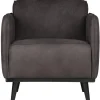 Fauteuil Statement met armleuning PU leder - Donkergrijs - Loft24.nl