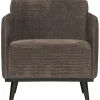 Fauteuil Statement met armleuning Ribstof - Taupe - Loft24.nl