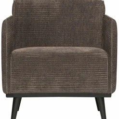 Fauteuil Statement met armleuning Ribstof - Taupe - Loft24.nl
