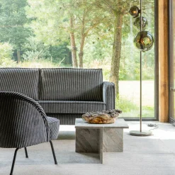 Fauteuil Vogue Streep - Zwart Grijs - Loft24.nl