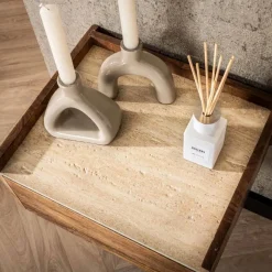 Hangend Nachtkastje Nuovo Travertin Met 1 lade - Loft24.nl