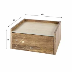 Hangend Nachtkastje Nuovo Travertin Met 1 lade - Loft24.nl