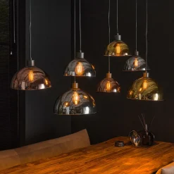 Hanglamp 4+3 Disk Glas Tricolore - Loft24.nl