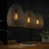 Hanglamp Armor Ovaal Zwart Bruin - 3 lampen - Loft24.nl
