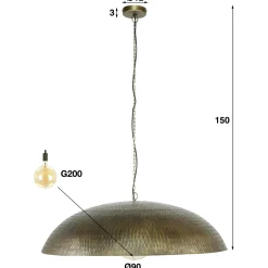 Hanglamp Brons Antiek Ø90 met 1 lamp - Metaal - Loft24.nl