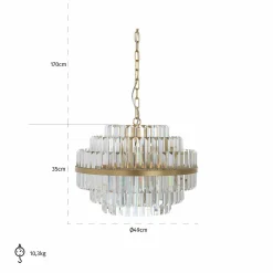 Hanglamp Desire Crystal 49cm kleur Brushed Gold - Loft24.nl