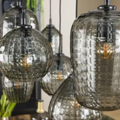 Hanglamp Hexagon Mix met 7 lampen Smoke Grey (Showmodel) - Loft24.nl