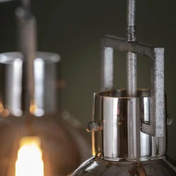 Hanglamp Industry Chromed glass 3 lampen - Loft24.nl