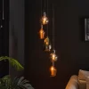 Hanglamp 5L getrapt mix glass tricolore - Loft24.nl