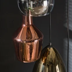 Hanglamp 5L getrapt mix glass tricolore - Loft24.nl