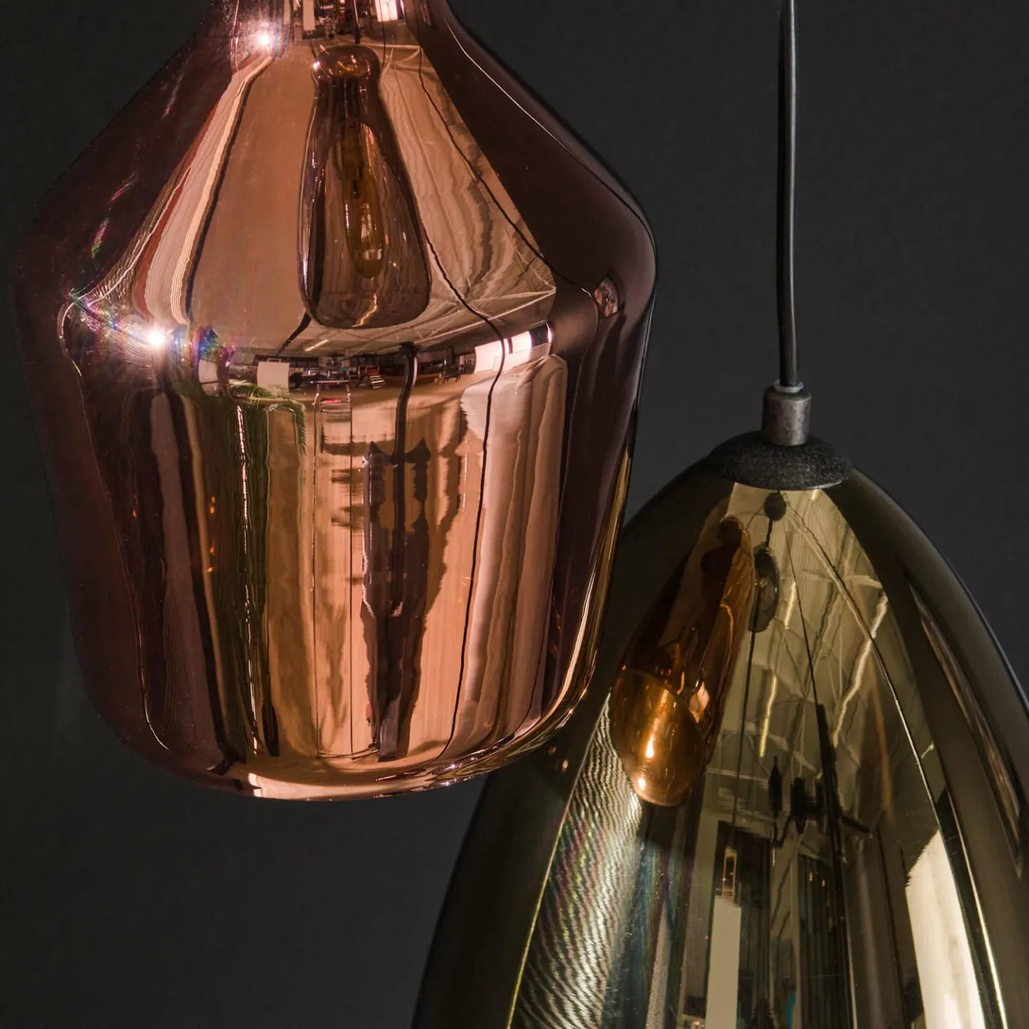 Hanglamp 5L getrapt mix glass tricolore - Loft24.nl