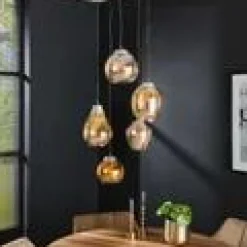 Hanglamp 5L Mix Getrapt - Amber - Loft24.nl