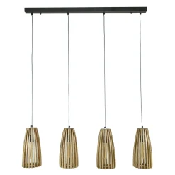 Hanglamp Launch 4 lampen Mangohout (showmodel) - Loft24.nl