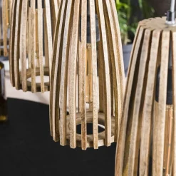 Hanglamp Launch 4 lampen Mangohout (showmodel) - Loft24.nl