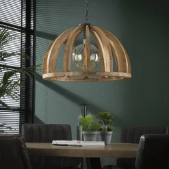 Hanglamp Launch Gebogen Spijlen Mangohout - 1 lamp - Loft24.nl