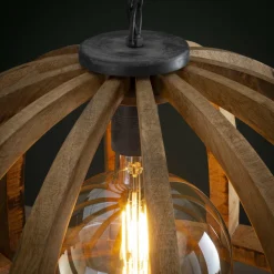 Hanglamp Launch Gebogen Spijlen Mangohout - 1 lamp - Loft24.nl